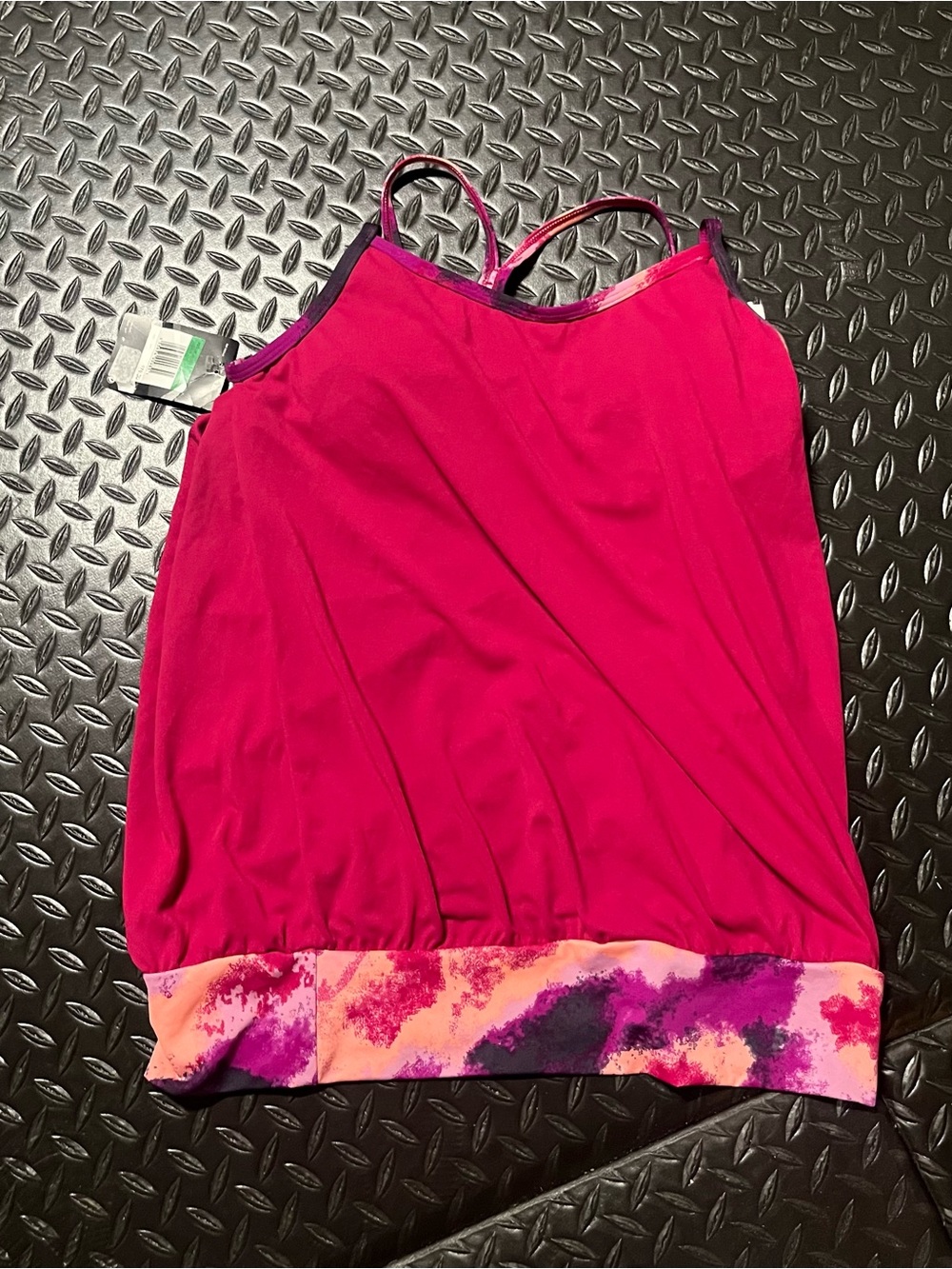 Women’s Pink Nike Athletic Tank/tankini with Color-Block Hem